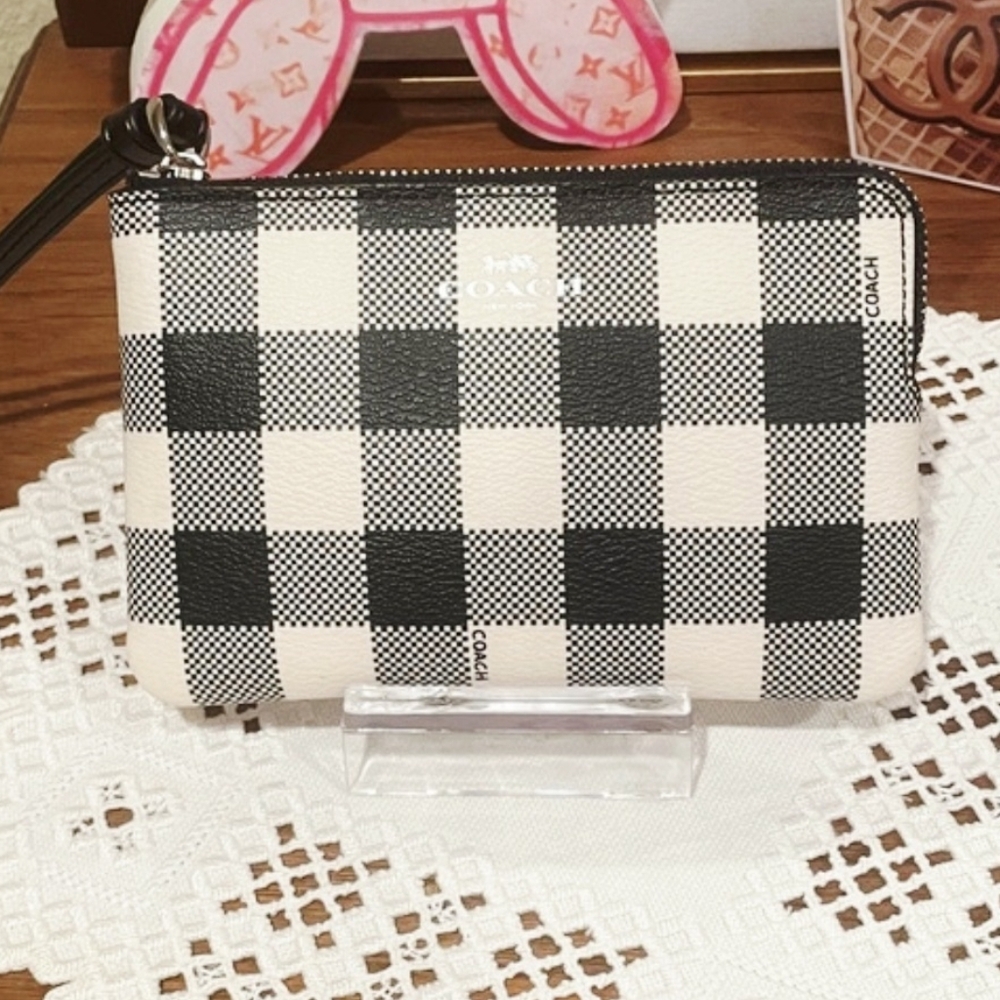 Coach Small Gingham Wristlet